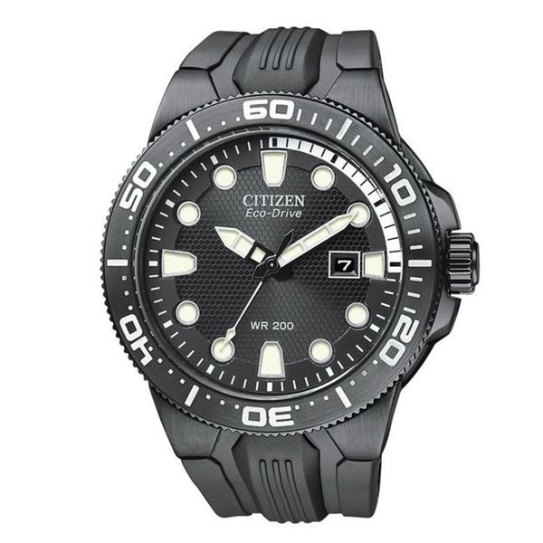 Citizen Men's Eco Drive Black Scuba Fin Rubber Black Dial Watch Citizen Men's Citizen Watches