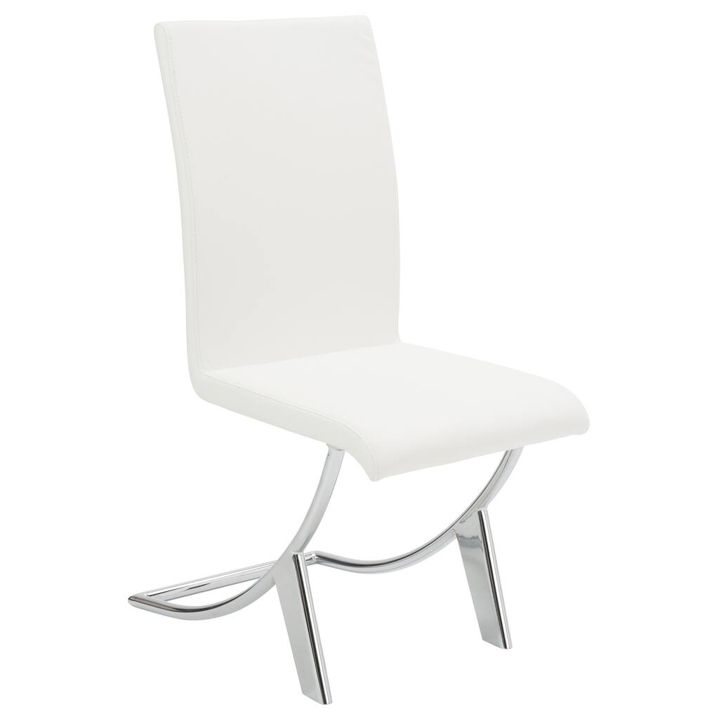 Cordelia White/ Chrome Modern Dining Chair (Set of 4)