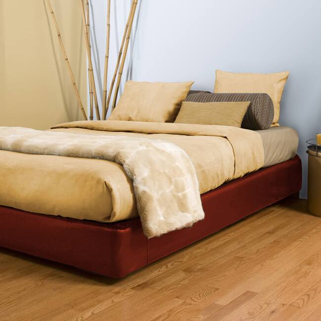 Queen-size Red Platform Box Spring Cover and Leg Kit
