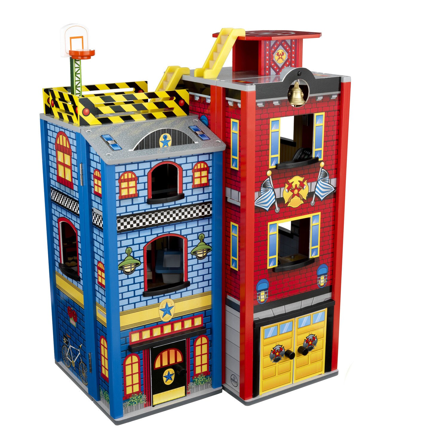 kidkraft police and fire station playset