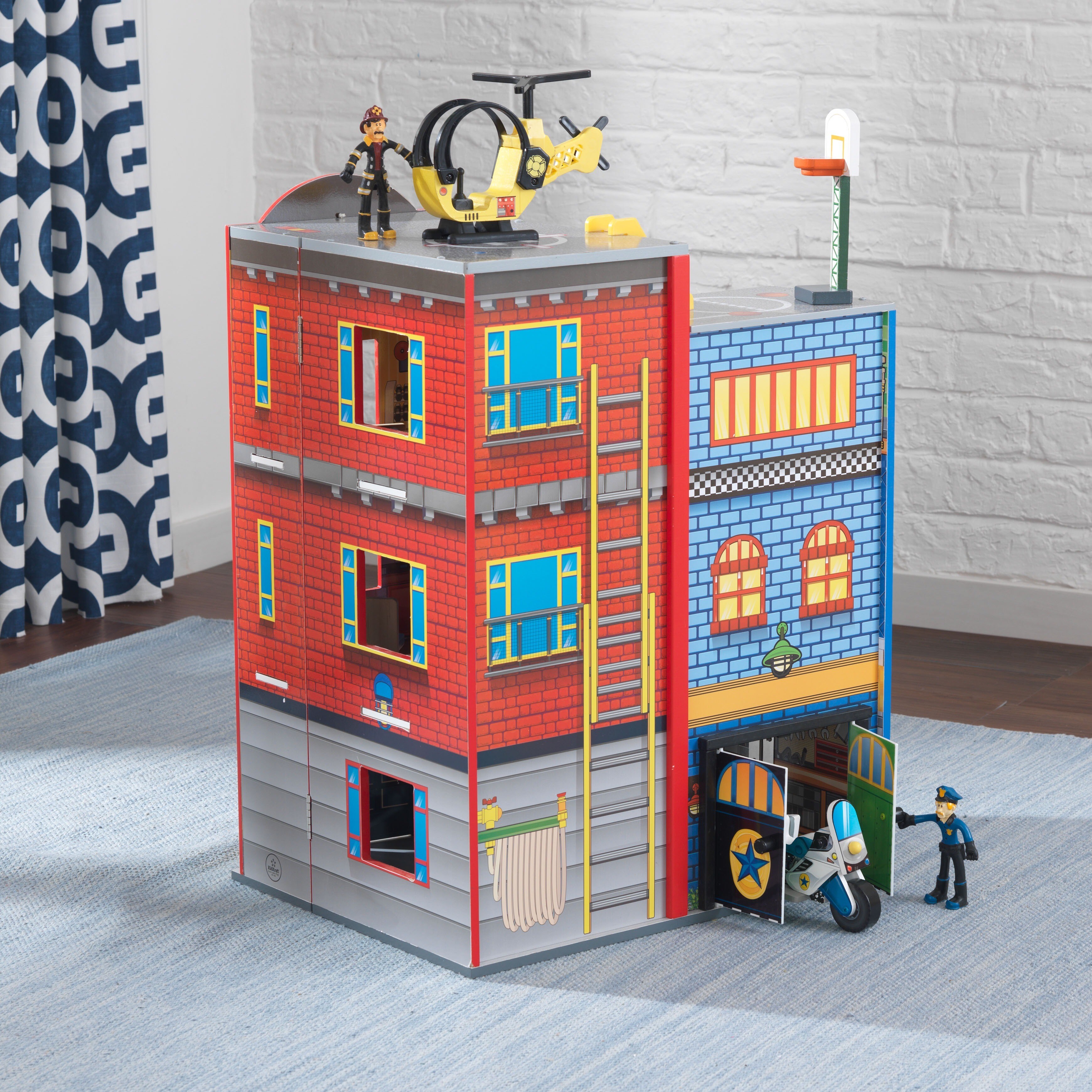 kidkraft police and fire station playset