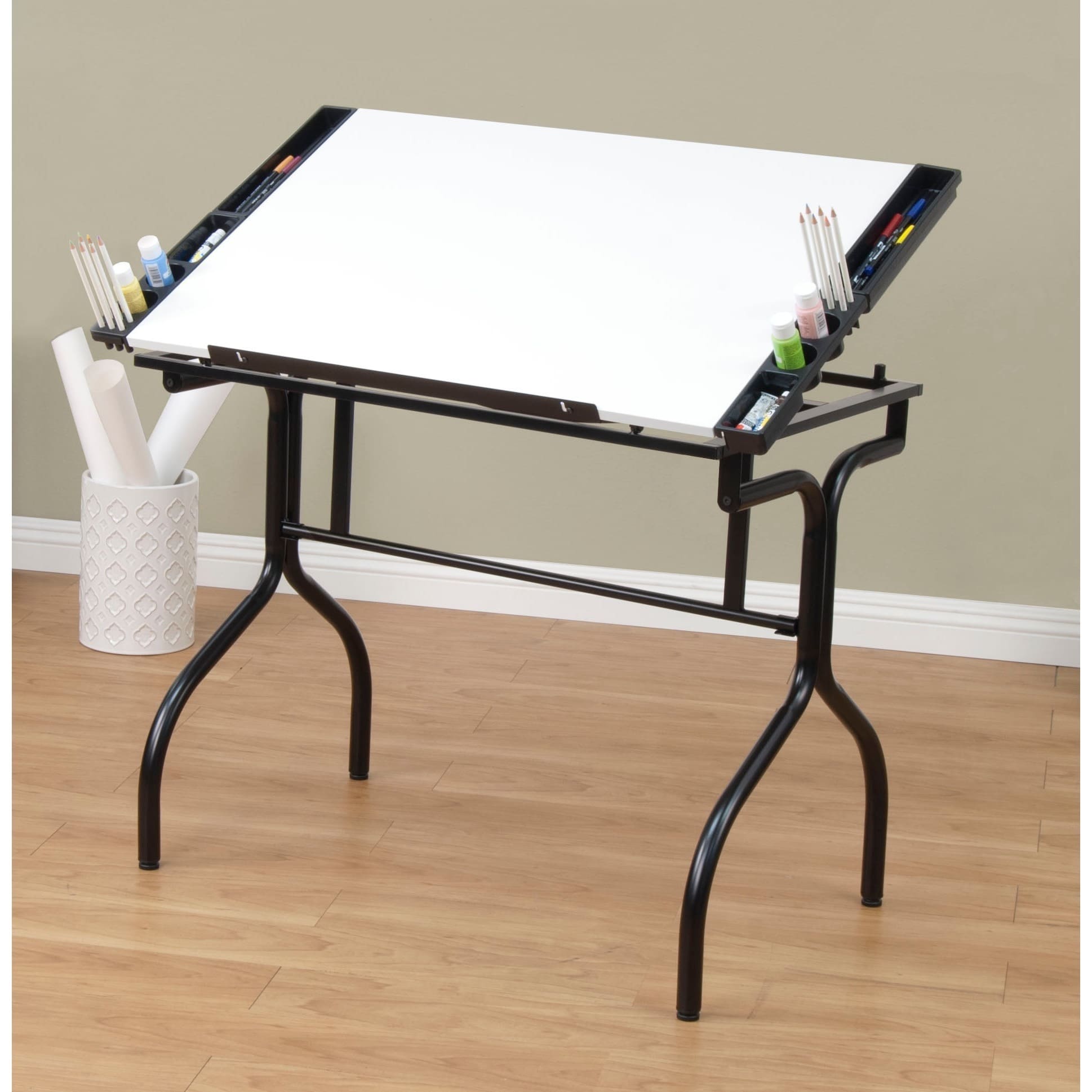 Shop Studio Designs Black/White Futura Folding Drafting Table On Sale