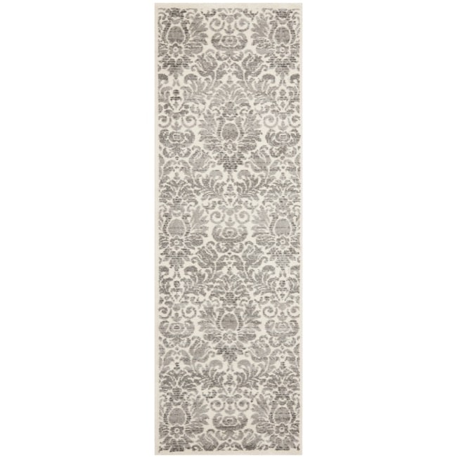 Porcello Damask Ivory/ Grey Rug (24 X 67)