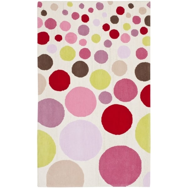 Safavieh Handmade Children's Bubbles Ivory/ Pink Area Rug (8' x 10') - 8' x 10'