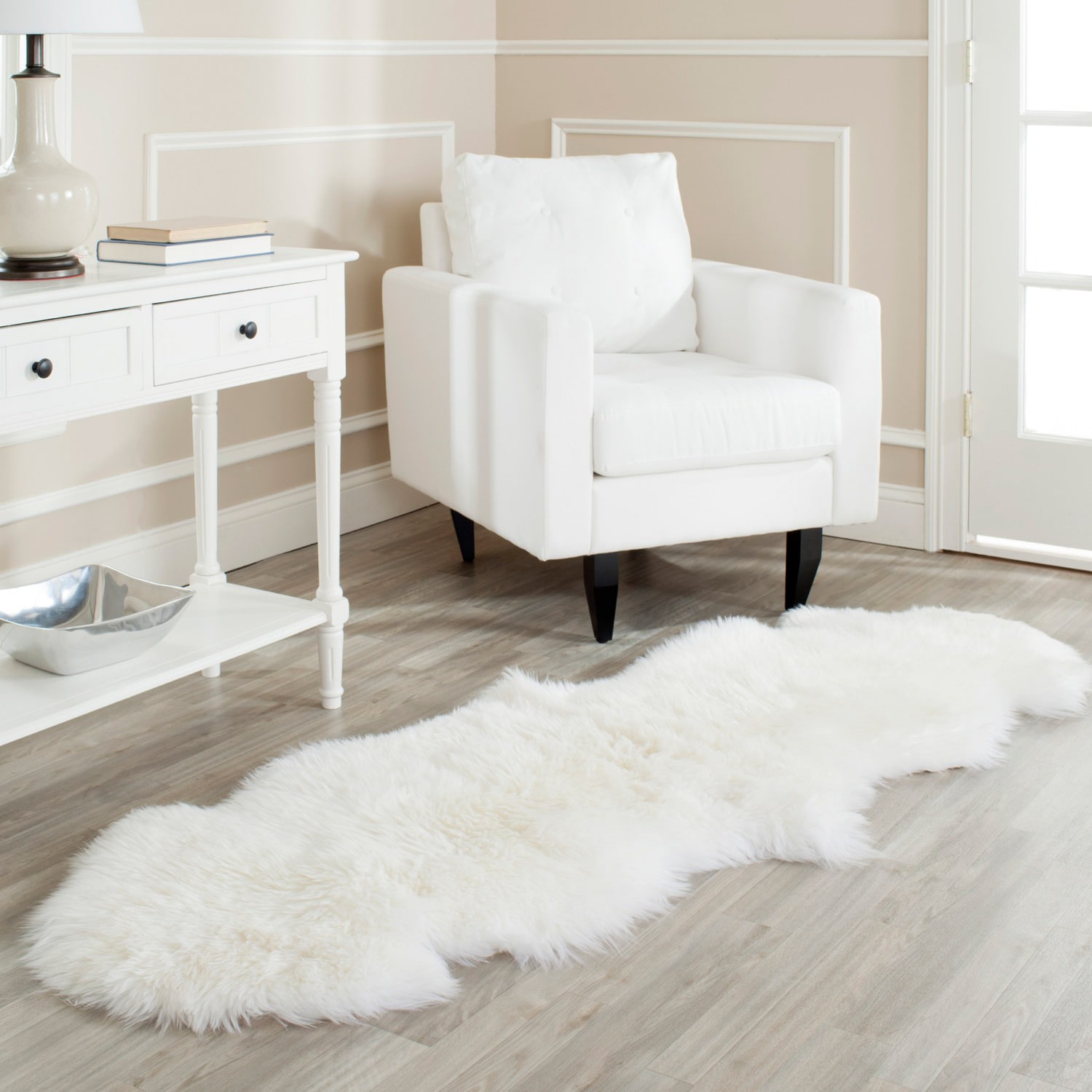 Safavieh Prairie Sheepskin/ Wool White Shag Rug (2 x 6)  