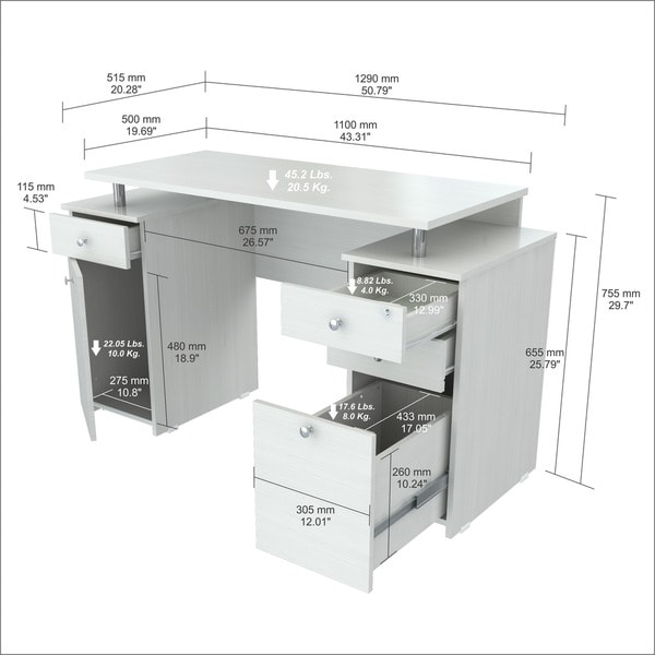 small desk with locking file drawer