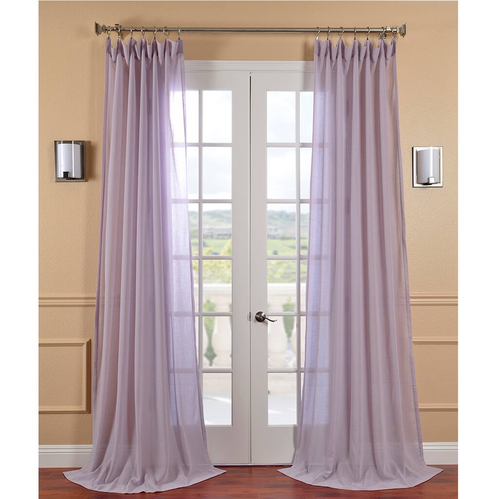 Exclusive Fabrics Lilac Haze Faux Linen Sheer Curtain (1 Panel)