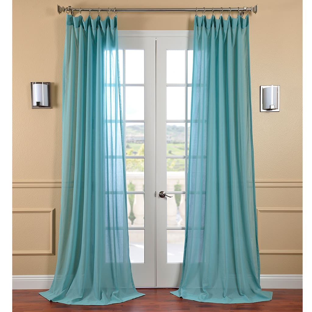 Exclusive Fabrics Lagoon Faux Linen Sheer Curtain (1 Panel)