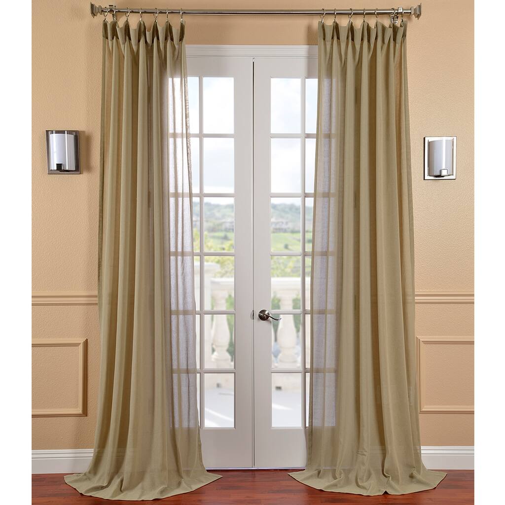 Exclusive Fabrics Sage Faux Linen Sheer Curtain (1 Panel)