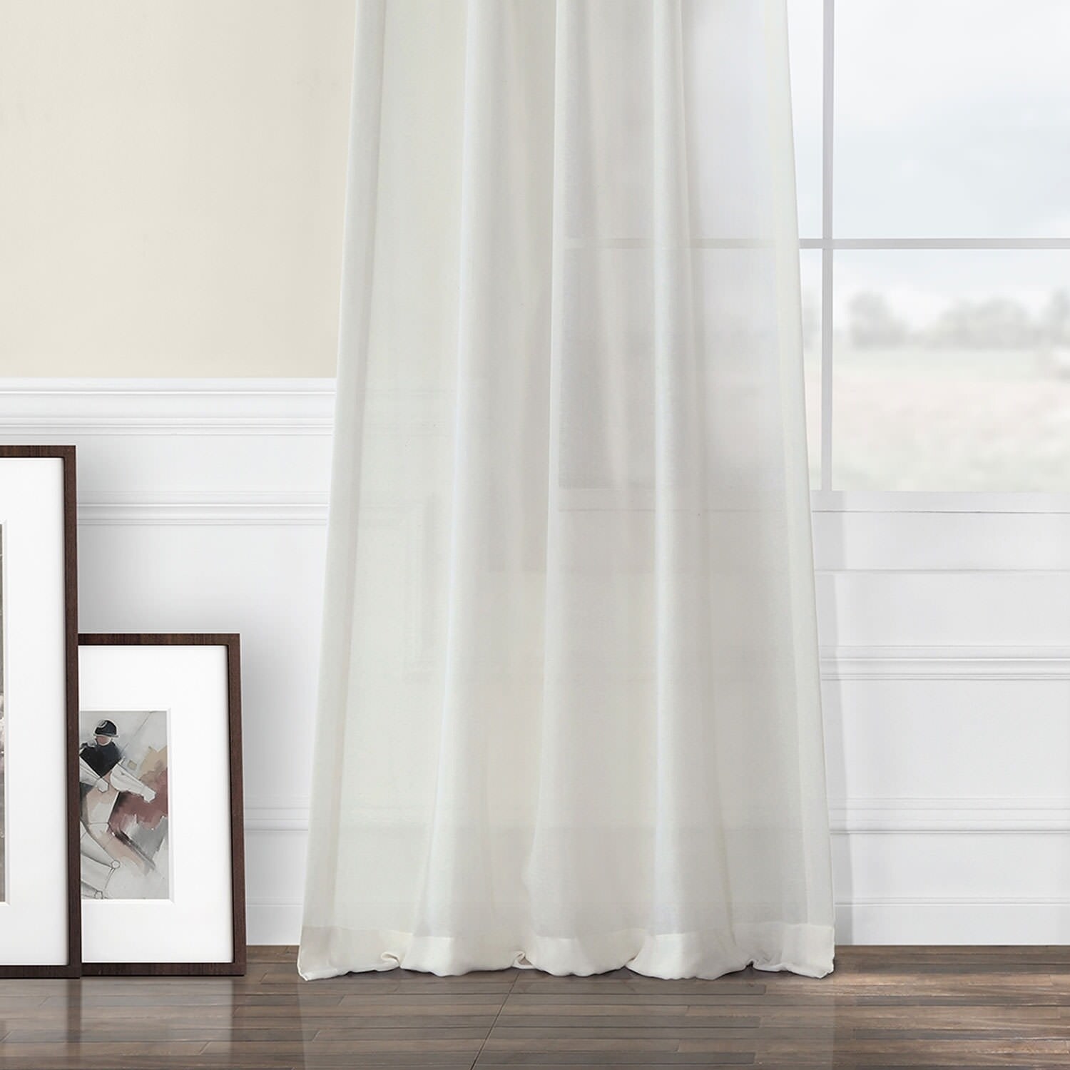 Shop Exclusive Fabrics Gardenia Faux Linen Sheer Curtain Panel