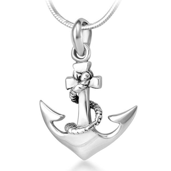 Chuvora Sterling Silver Anchor Necklace Sterling Silver Necklaces