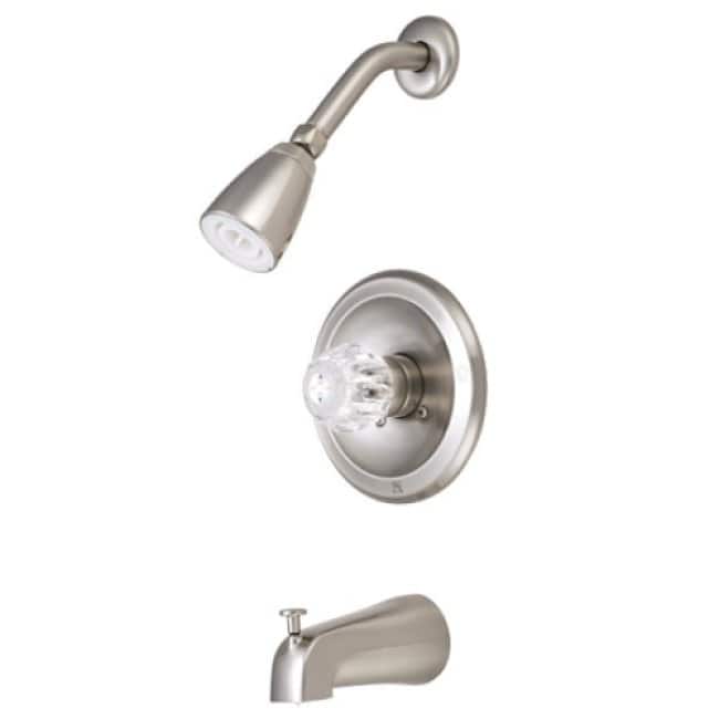Kingston Brass Brushed Nickel Single Handle Bath Tub/ Shower Faucet Set