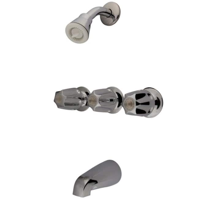 Kingston Brass Three-Handle Bathtub/ Shower Faucet Set