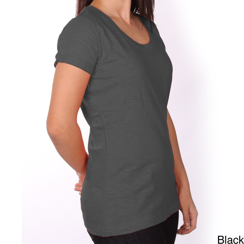 Dickies Dickies Ladies Slub Jersey Scoop Neck Tee Black Size XS (2  3)