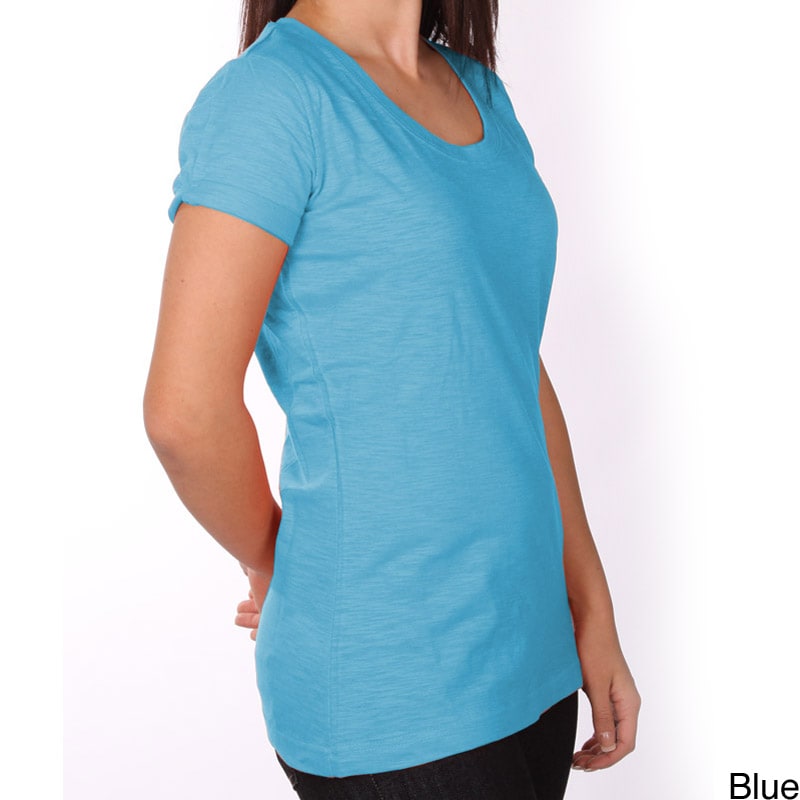 Dickies Dickies Ladies Slub Jersey Scoop Neck Tee Blue Size XS (2  3)