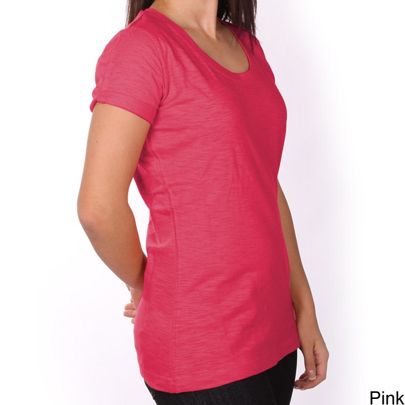 Dickies Dickies Ladies Slub Jersey Scoop Neck Tee Pink Size XS (2  3)