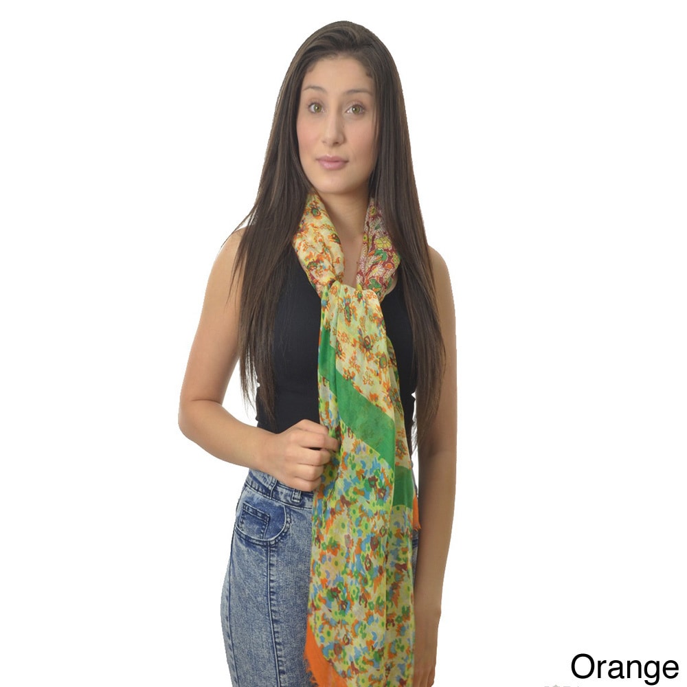 La77 La77 Floral Evening Scarf Orange Size One Size Fits Most