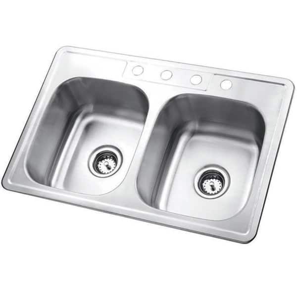 Self Rimming Double Bowl Topmount Kitchen Sink Overstock
