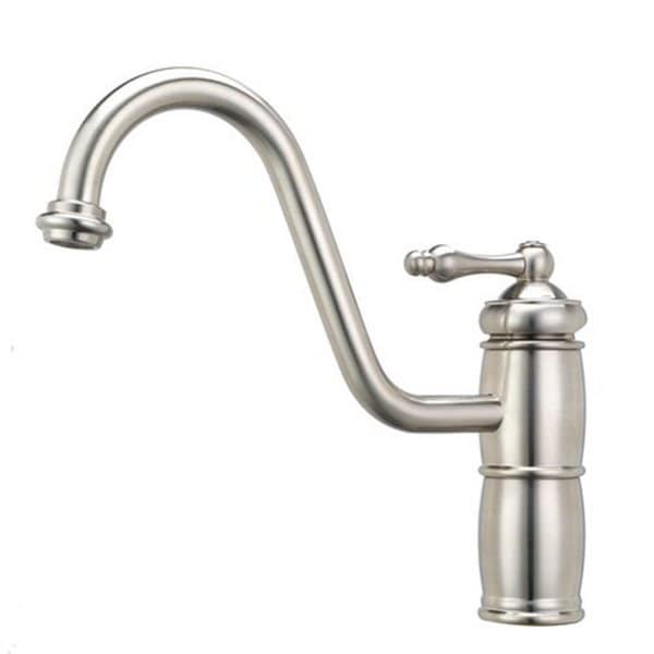 Artisan Satin Nickel Single handle Shepard's Hook Kitchen Faucet with Sidespray Artisan Kitchen Faucets