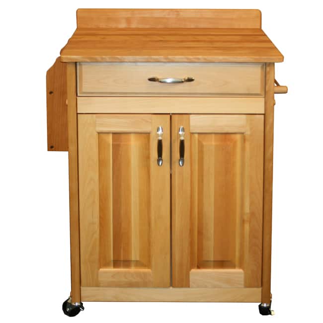Catskill Craftsman Deluxe Butcher Block Cart with Backsplash