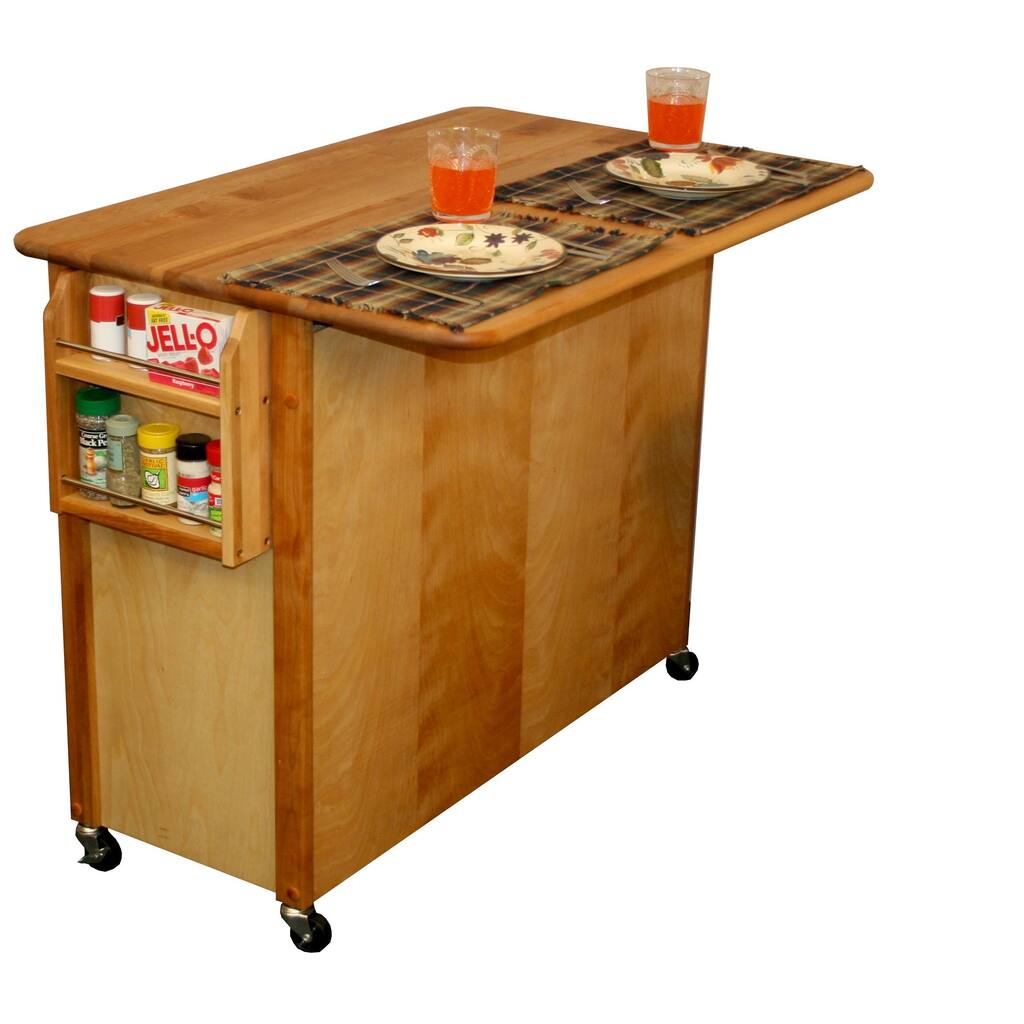 Catskill Craftsman Butcher Block Drop Leaf Kitchen Island