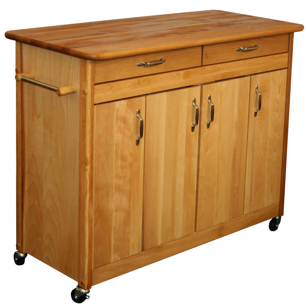 Catskill Craftsman Butcher Block Kitchen Island with Towel Bar