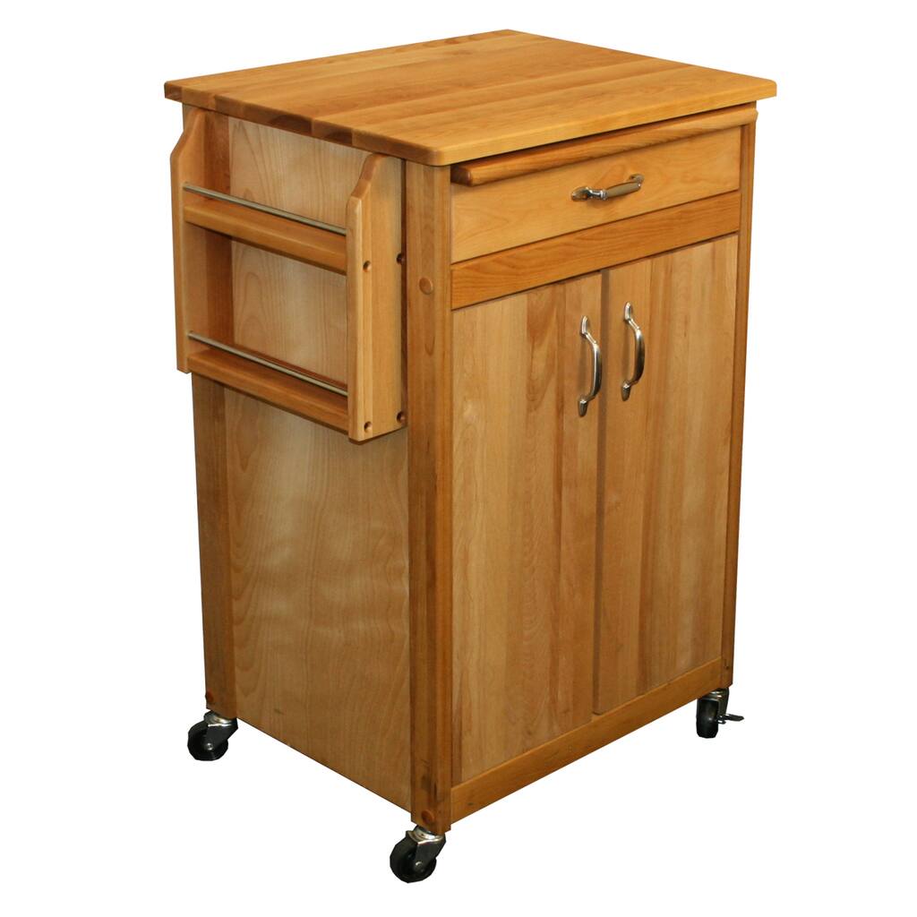 Catskill Craftsman Butcher Block Removable Cutting Board Kitchen Cart