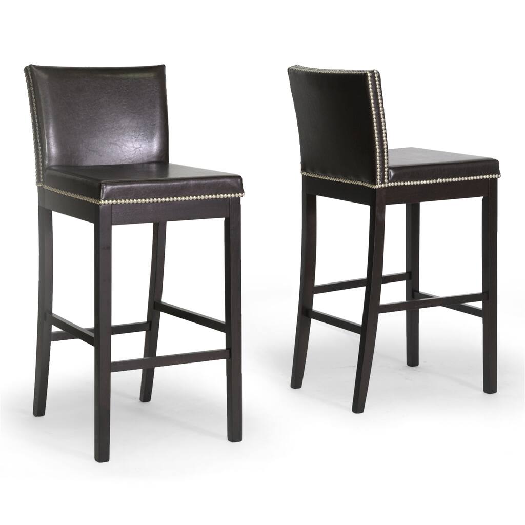 Traditional Faux Leather 31" Bar Stool by Baxton Studio