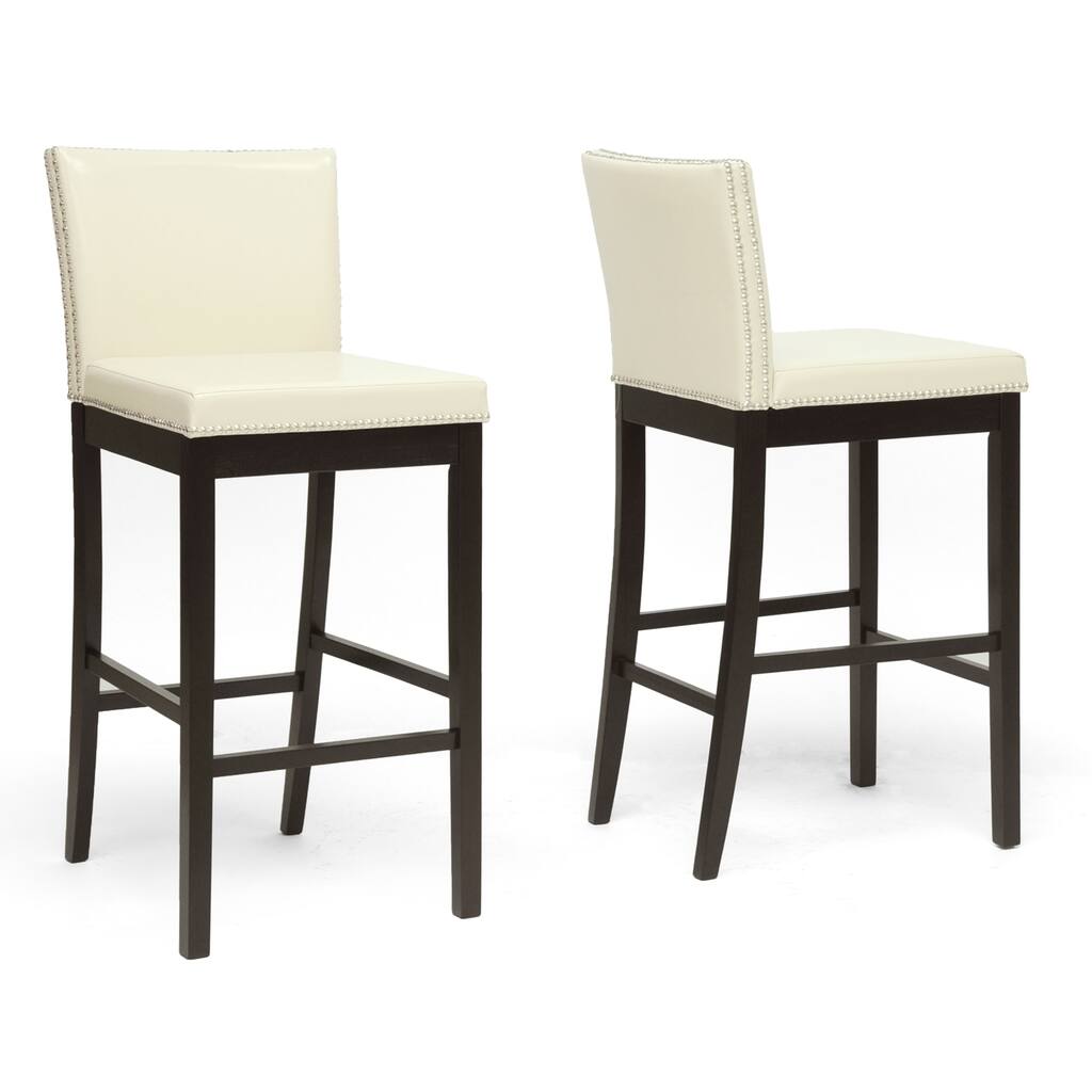 Traditional Faux Leather 31" Bar Stool by Baxton Studio