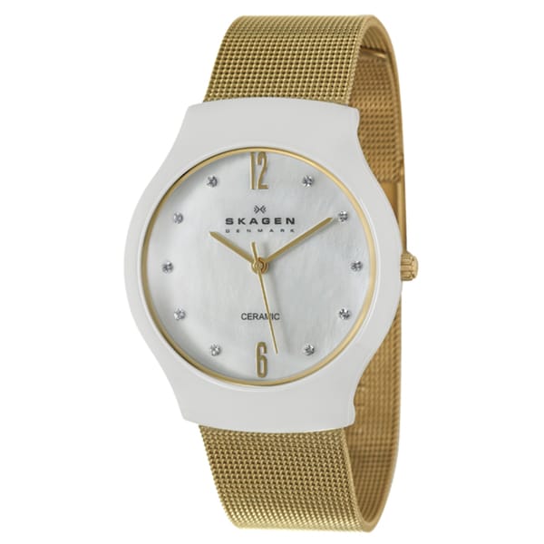 Skagen Womens Ceramic Stainless Steel and Ceramic Watch  