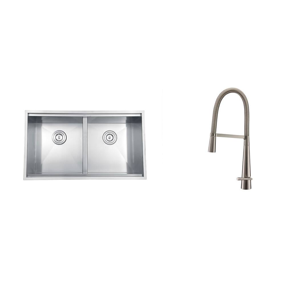 Ruvati Stainless Steel Kitchen Sink/ Brushed Nickel Faucet Set