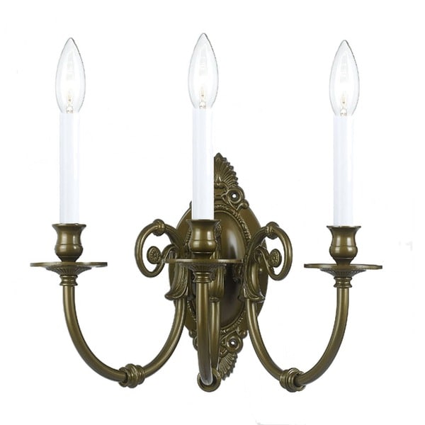 Shop Traditional 3-light Antique Brass Wall Sconce - Free ...