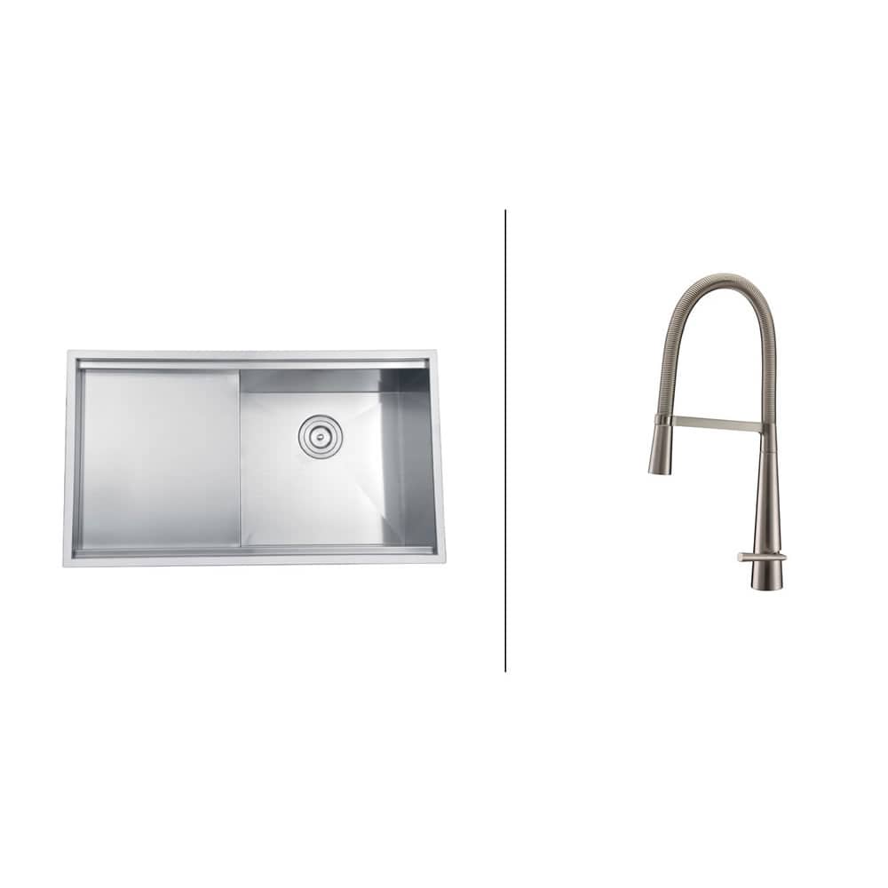 Ruvati Stainless Steel Kitchen Sink/ Brushed Nickel Faucet Set