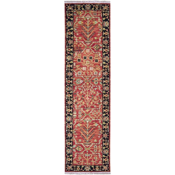 Hand knotted Deadhorse Red New Zealand Wool Rug (2'6 x 10') Surya Runner Rugs