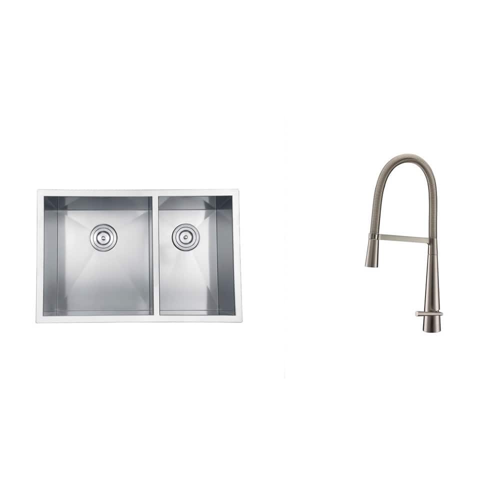 Ruvati Stainless Steel Kitchen Sink/ Brushed Nickel Faucet Set