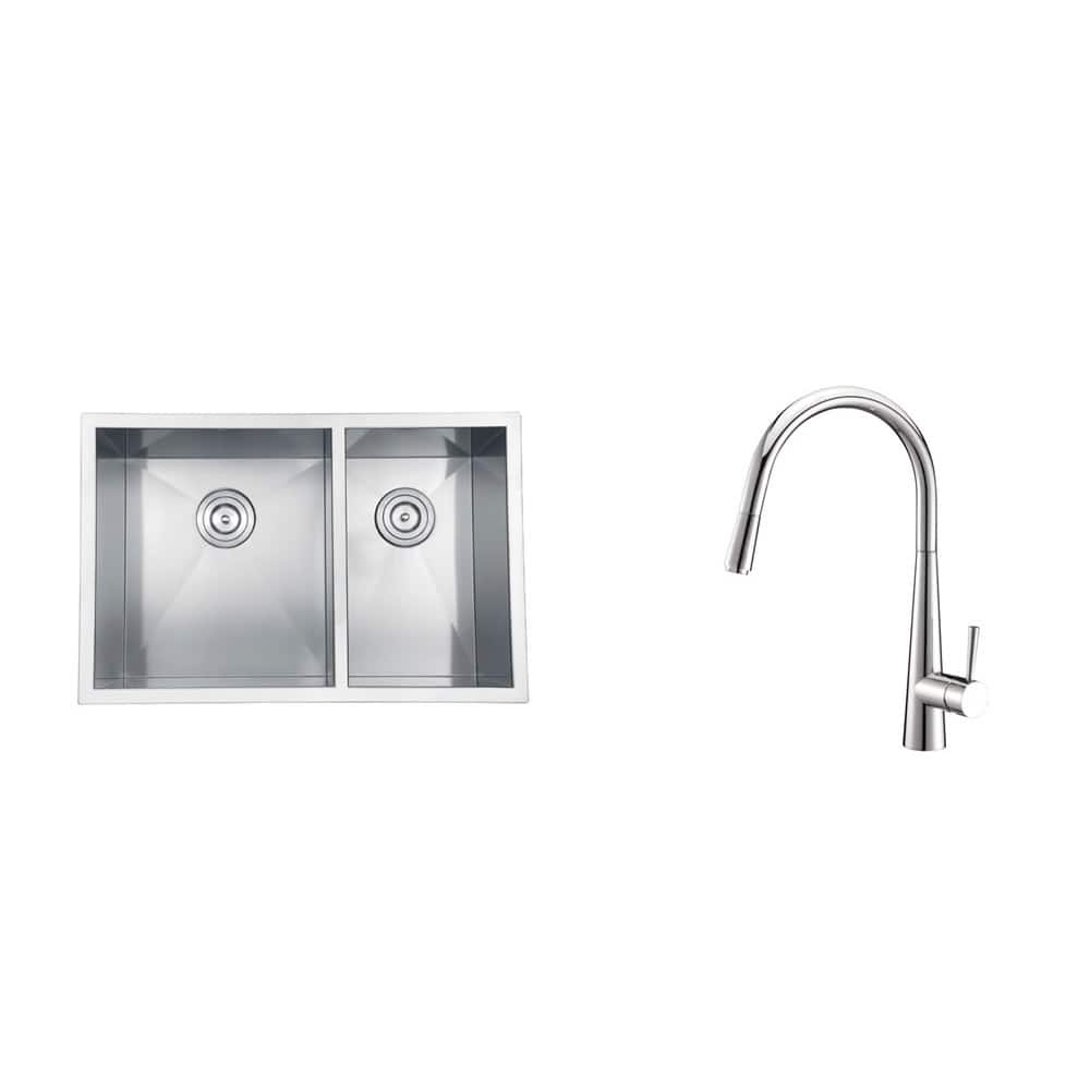 Ruvati Stainless Steel Kitchen Sink/ Polished Chrome Faucet Set