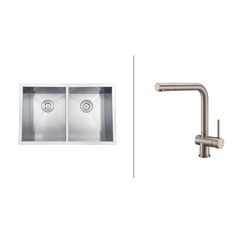 Ruvati Stainless Steel Kitchen Sink/ Brushed Nickel Faucet Set