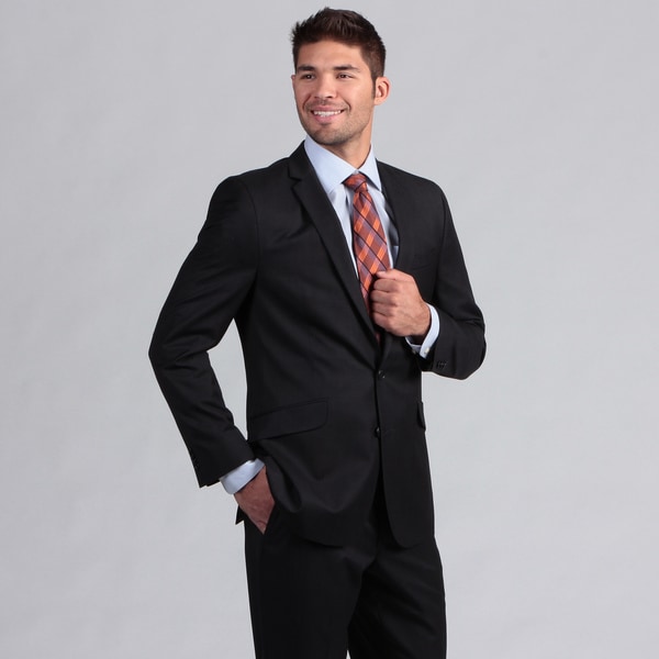 Kenneth Cole Reaction Mens Navy Slim Fit File Weave Suit  