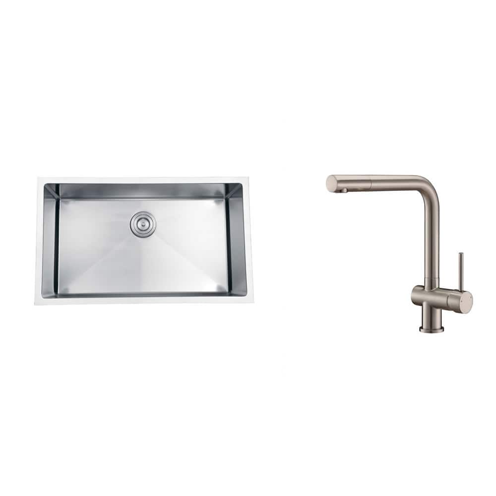 Ruvati Stainless Steel Kitchen Sink/ Brushed Nickel Faucet Set