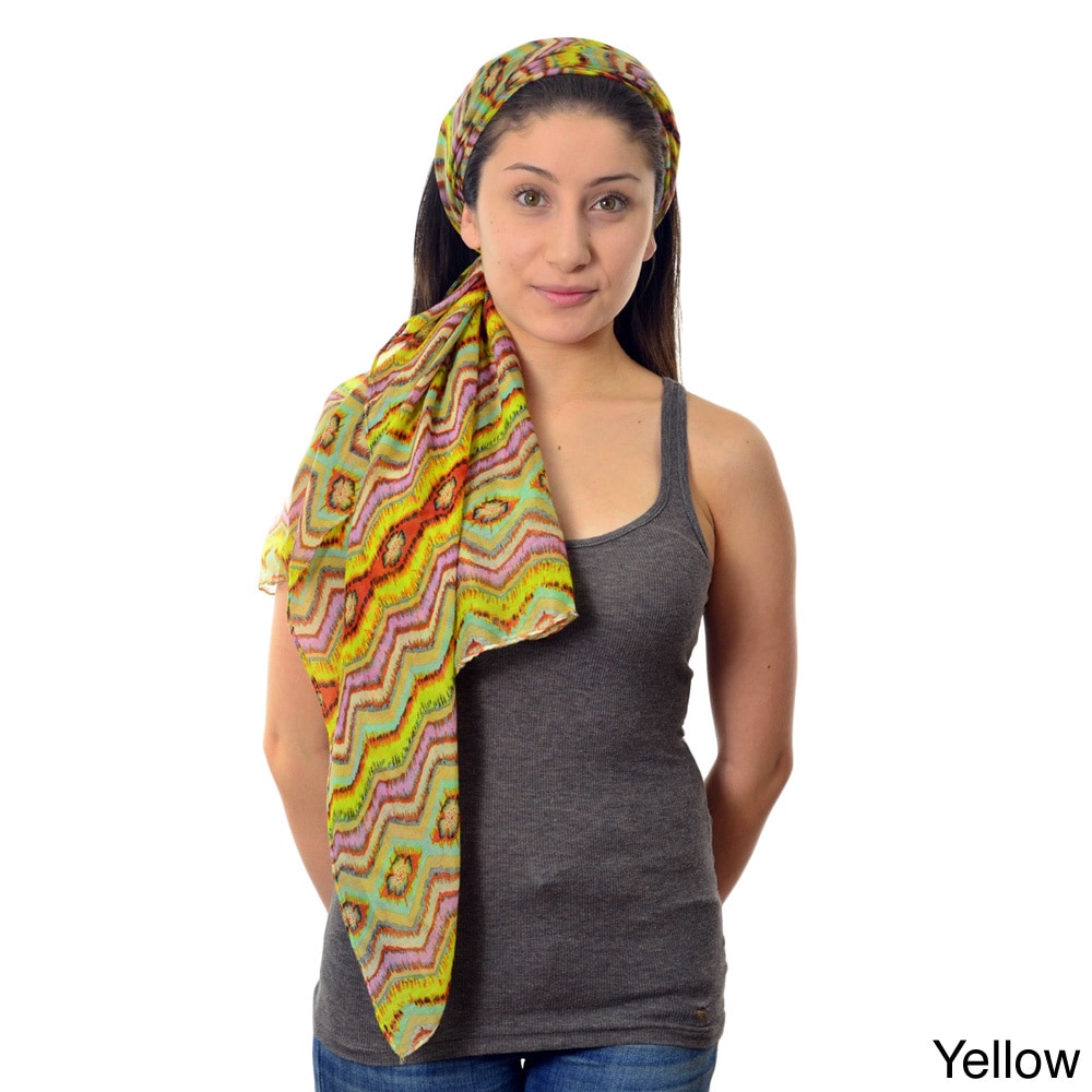 La77 La77 Womens Zigzag Scarf Yellow Size One Size Fits Most