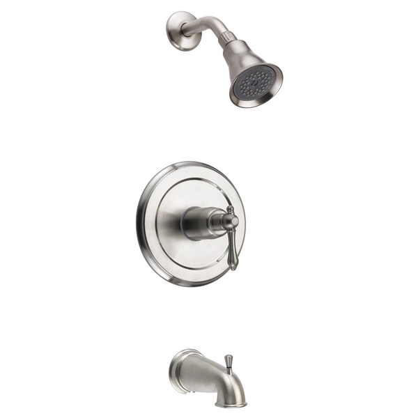 Fontaine Bellver Brushed Nickel Single Handle Tub and Shower Faucet with Valve Set Fontaine Shower Kits