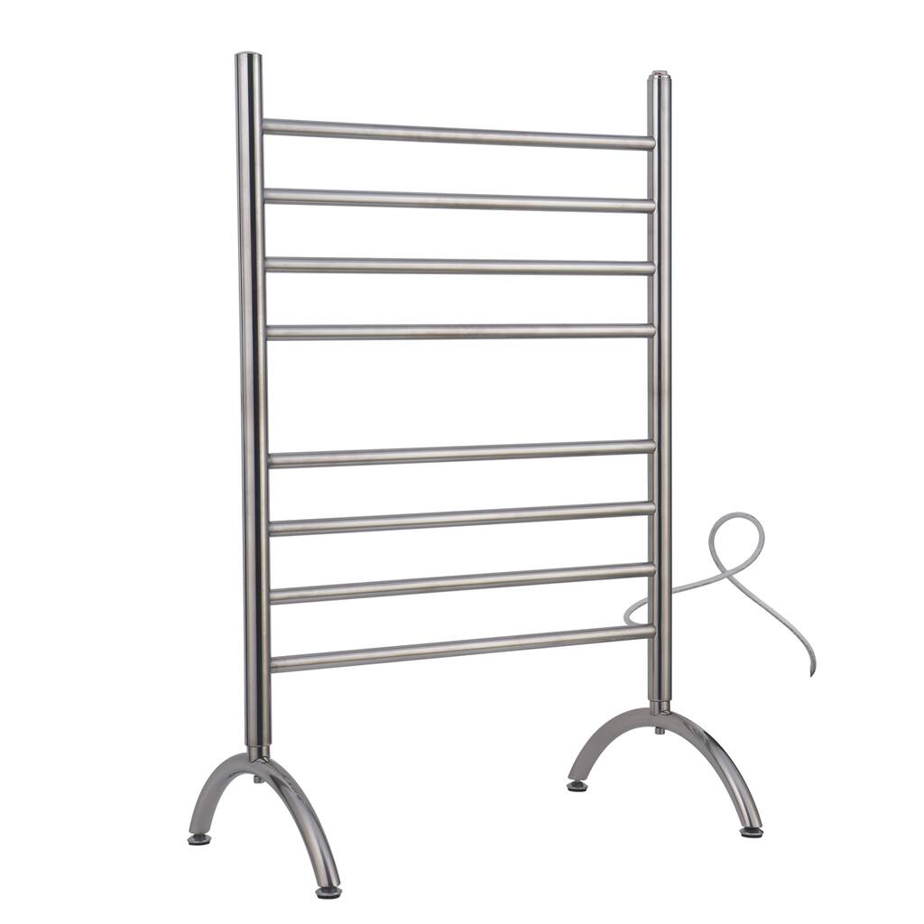 WarmlyYours Barcelona Towel Warmer, 8 bar, Brushed Stainless - Silver