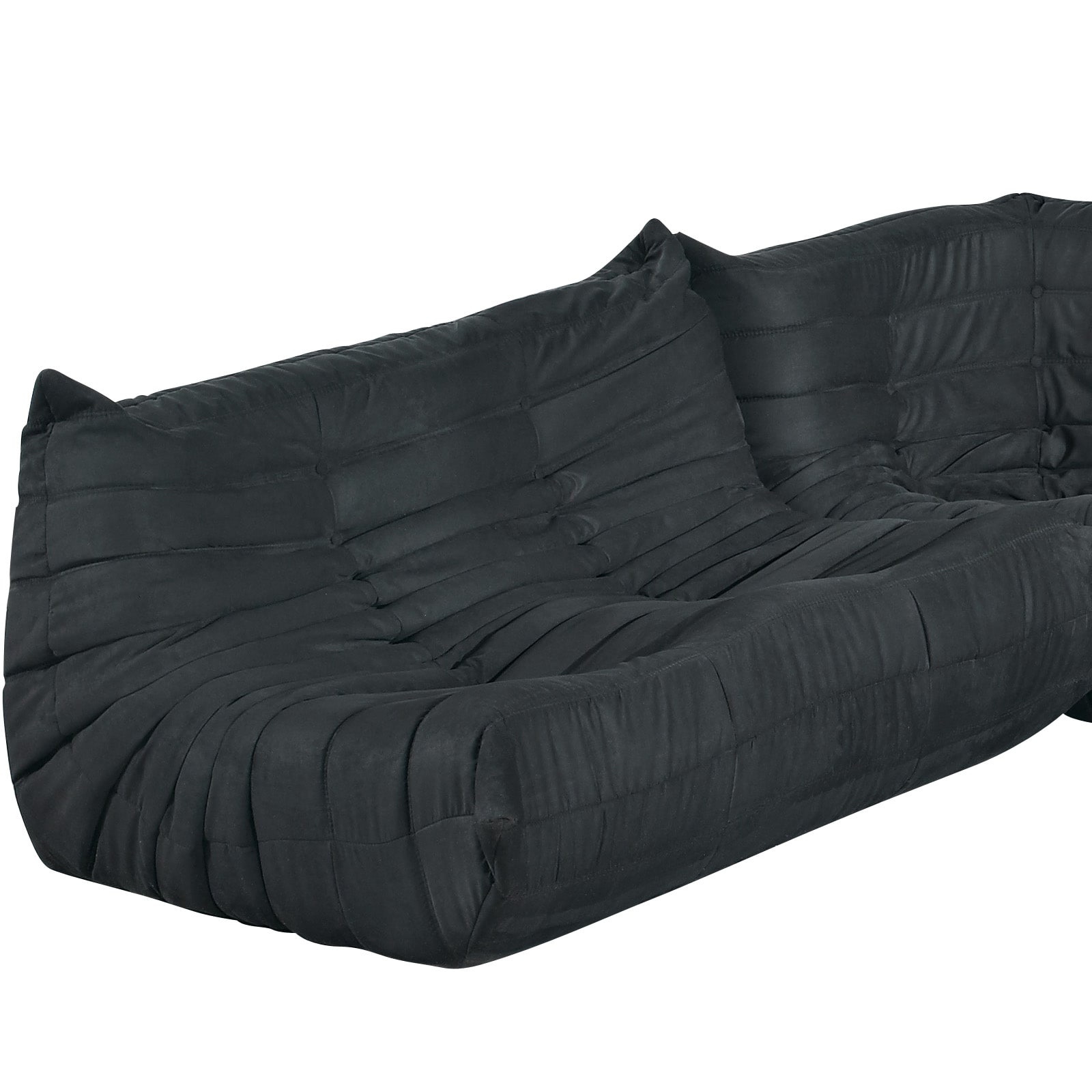 Waverunner Modular Black Sectional Loveseat