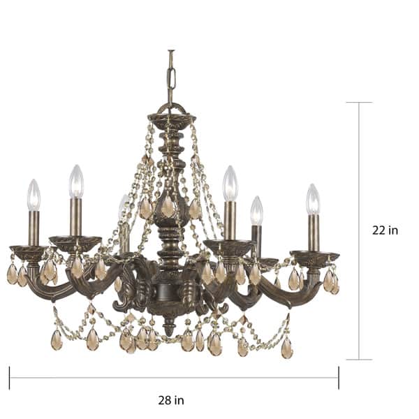 Crystorama Sutton Collection 6-light Venetian Bronze Chandelier