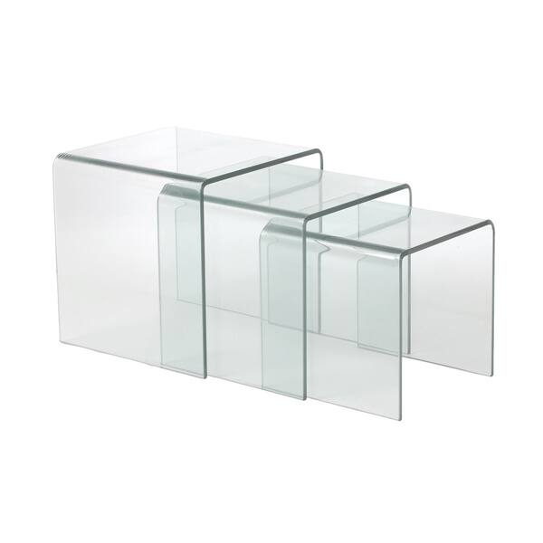 Euro Style 'Gianna' Glass Nesting Table Overstock 7183832