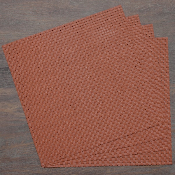 Shop Rust Contemporary Woven Placemat (Set of 4) Free Shipping On