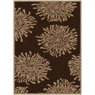 Paint Chocolate Viscose/Chenille Floral Rug (2'2 x 3') Surya Accent Rugs