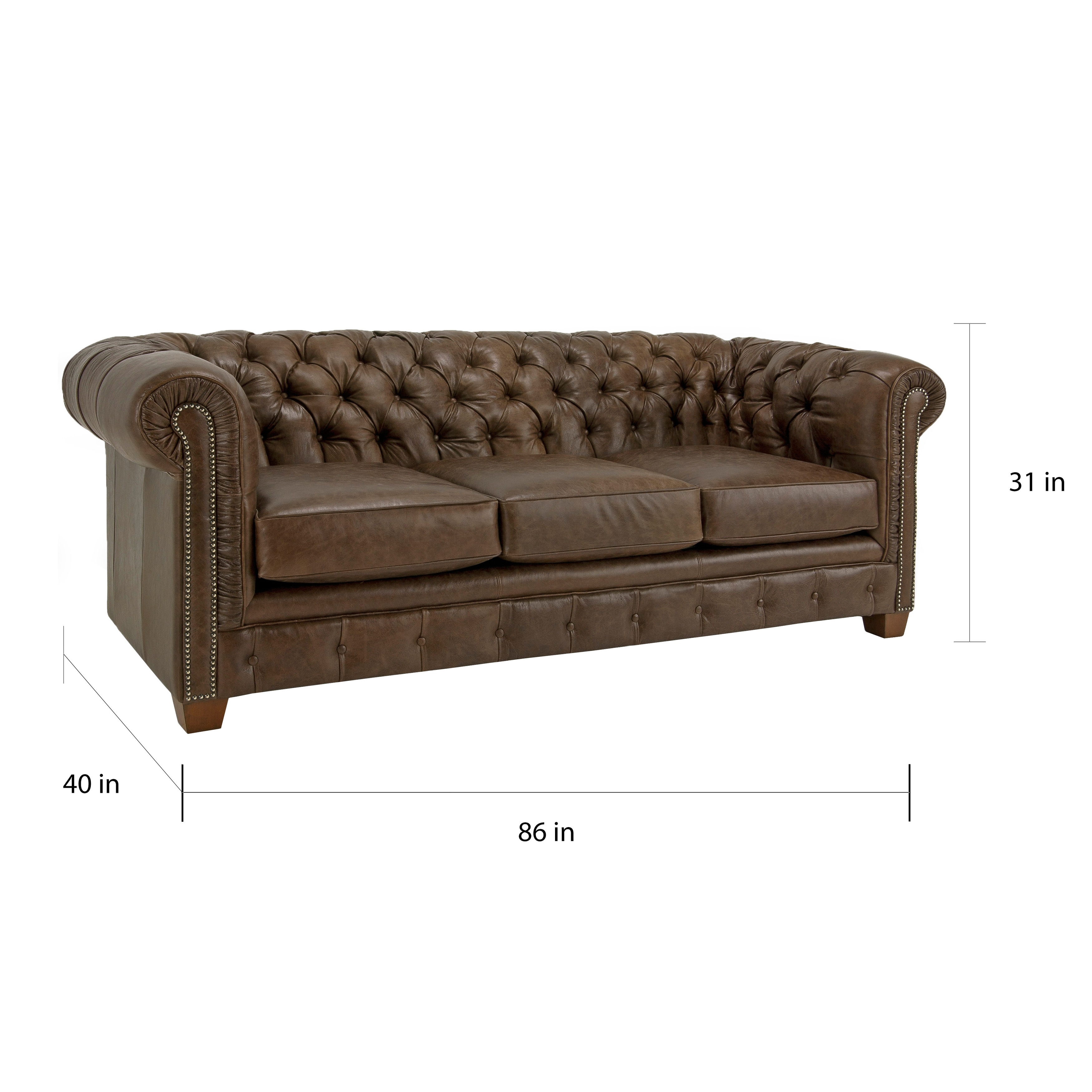 Han Tufted Distressed Brown Leather Chesterfield Sofa Han Tufted Distressed Brown