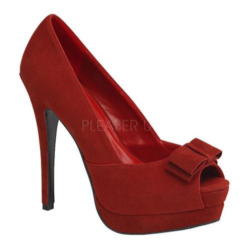 Women's Pin Up Bella 10 Red Sueded PU