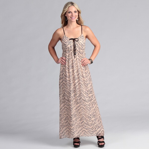 Shop Institute Liberal Chiffon Maxi Dress in Pink Abstract Print ...